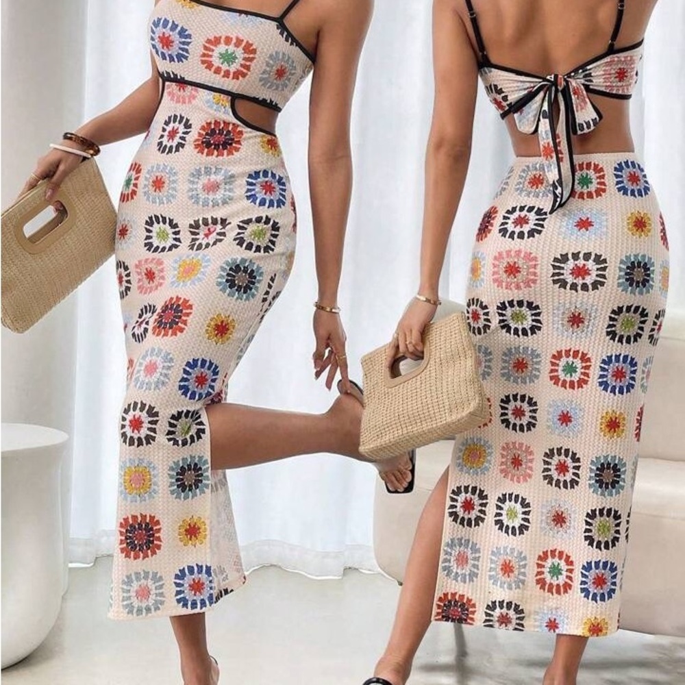 *NEW* Floral Print Cut-Out Bodycon Dress SMALL